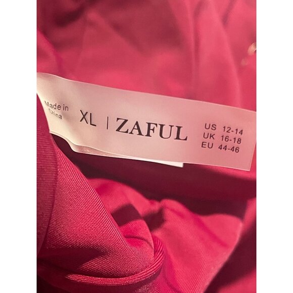 Zaful Womens One-Piece Tankini Top XL Red Maroon Twist Front Ruched Tummy - Picture 8 of 10